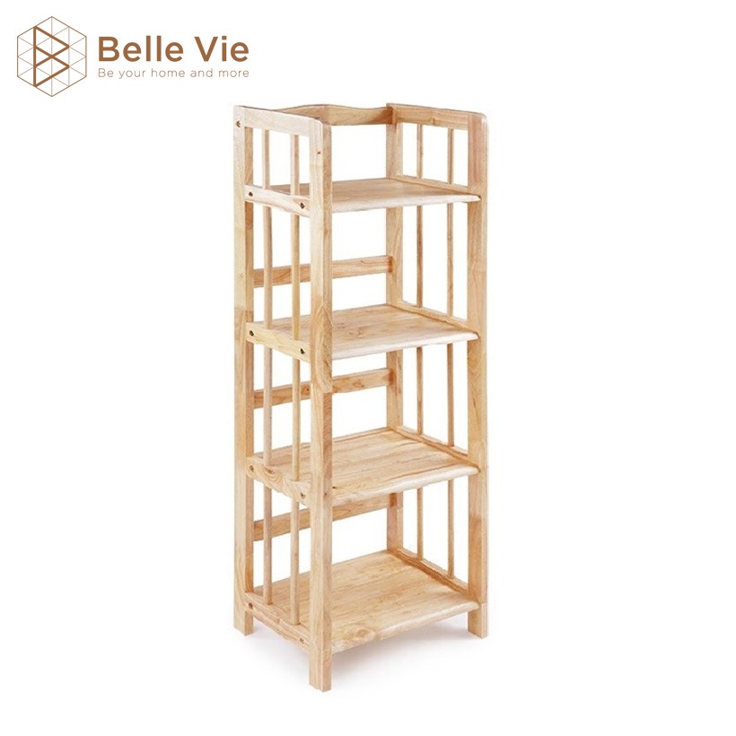 Kệ Sách 4 Tầng x 40Cm BELLEVIE Kệ Gỗ Decor Lắp Ráp Đơn Giản Dễ Dàng Bookshelf 4F Natural