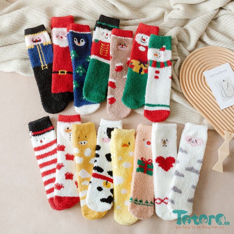 Tất Vớ hoạ tiết Giáng Sinh Noel dễ thương