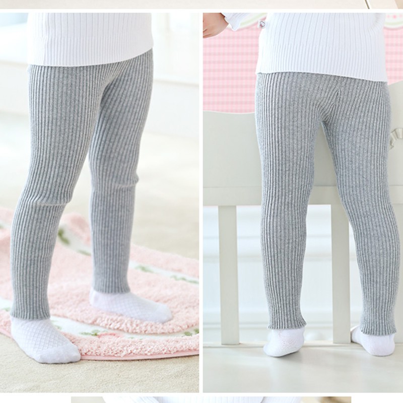 Quần legging giữ ấm vải cotton mềm mại dễ thương cho bé gái