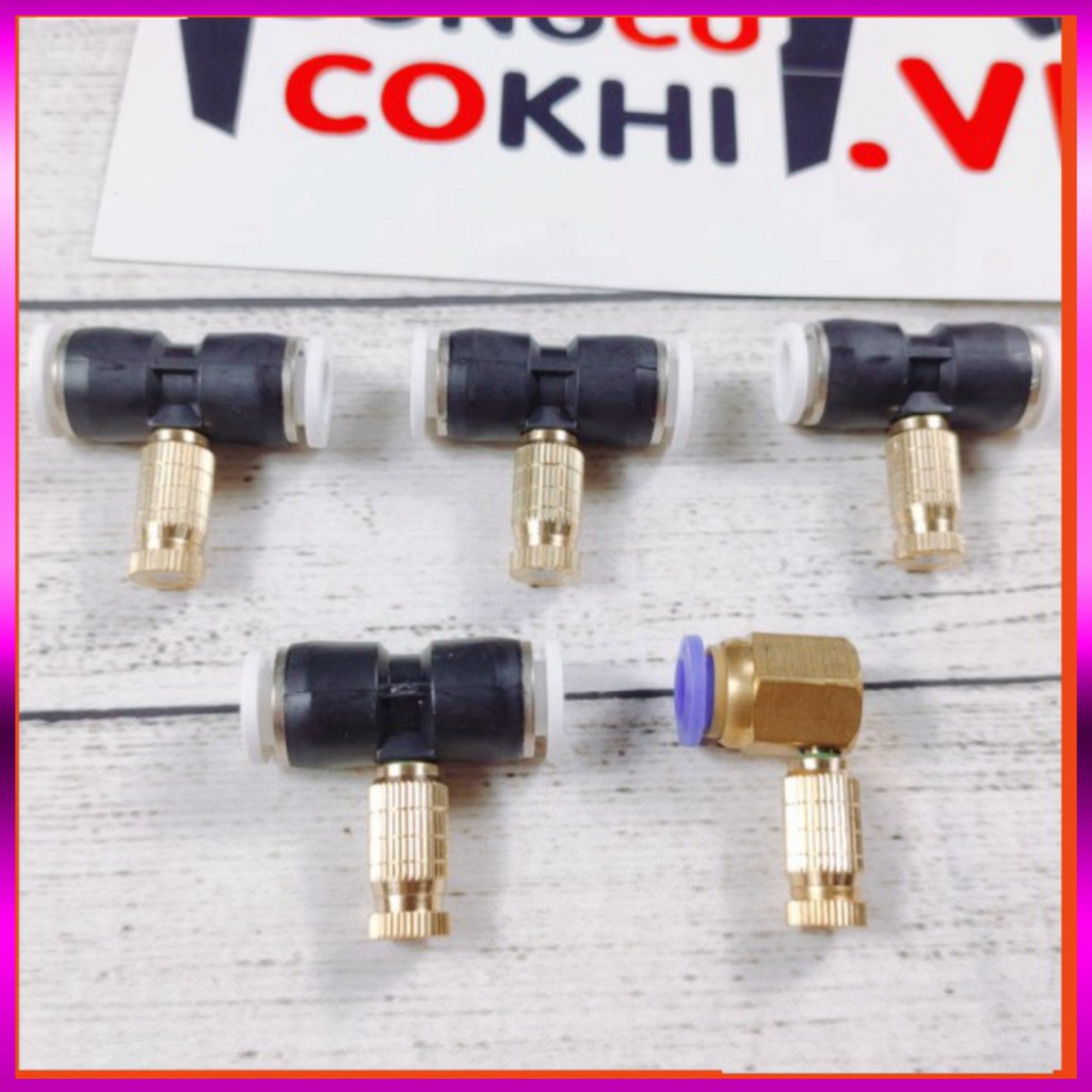 [GIÁ TỐT] Bộ 5 nối béc phun sương bằng đồng cao cấp( 4 giữa + 1 cuối )