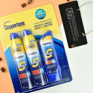 Set kem chống nắng thể thao Coppertone Sport Sunscreen SPF 50 Mỹ