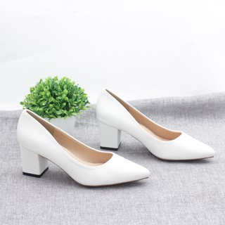 LiB - Giày Cao Gót Nữ Công Sở 5 cm Đế Vuông Trơn Basic 4075