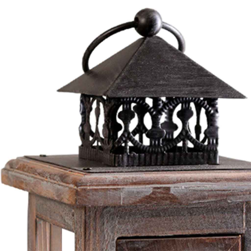 Giá đỡ nến thiết kế đèn lồng bằng gỗ độc đáo trang trí nhà ở phong cách cổ điển