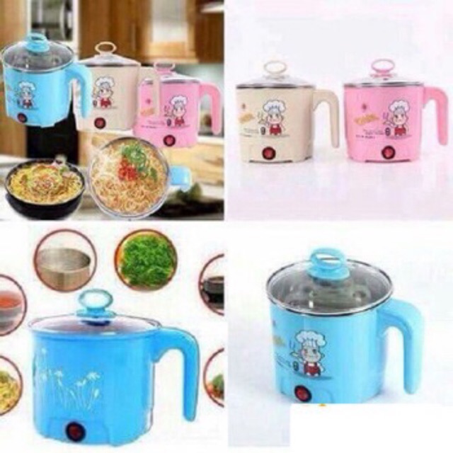 Nồi nấu mỳ, lẩu, luộc trứng đa dụng mini ( mua hàng tặng kèm mặt nạ giấy Hàn Quốc