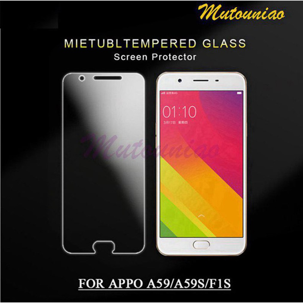 Set 2 kính cường lực trong suốt bảo vệ màn hình cho OPPO A59 / F1S