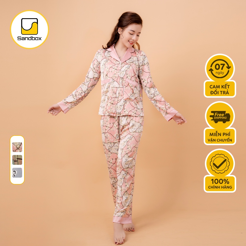 Bộ Mặc Nhà Pijama Lụa Dài SANDBOX TK003