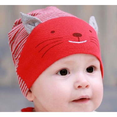Mũ cotton hình mèo cho bé