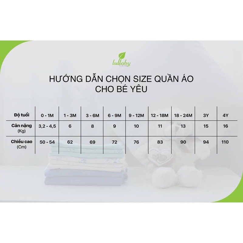 (Hàng xả kho lẻ size)Bộ bé trai/bé gái tay lỡ NH77B Lullaby hàng cực chất giá siêu rẻ