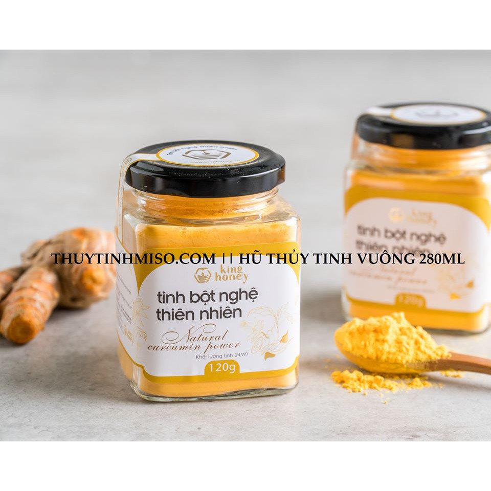 BỘ 10 HŨ THỦY TINH VUÔNG 280ML ĐỰNG GIA VỊ, THỰC PHẨM GIA ĐÌNH