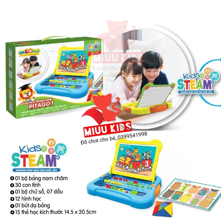 Bảng học thông minh PTAGO1 Phiên Bản Học Số - Phép Tính - Hình Học -Tiếng Anh Theo Phương Pháp STEAM
