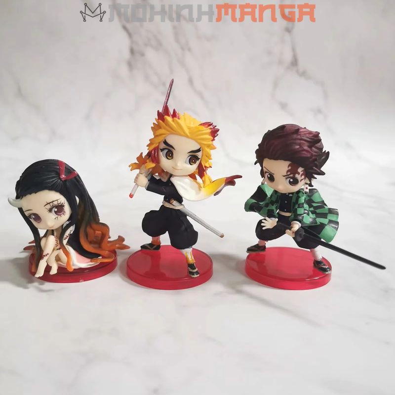 Set 3 mô hình Kimetsu No Yaiba Thanh gươm diệt quỷ Tanjiro Kạmado Nezuko viêm trụ Rengoku Kyojuro Tanjirou Demon Slayer