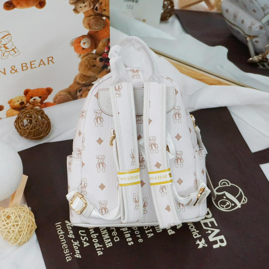 (Auth) Balo TTWN Bear White Size M [TN-2666]