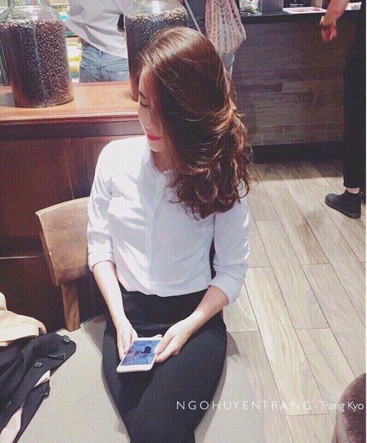 ÁO SƠ MI TRẮNG TRƠN không túi công sở hàng may kĩ