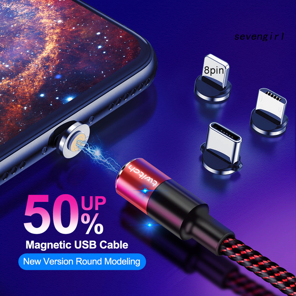 Cáp Sạc Nhanh Từ Tính Sev-3A Micro Usb Type C Cho Iphone Android Phone