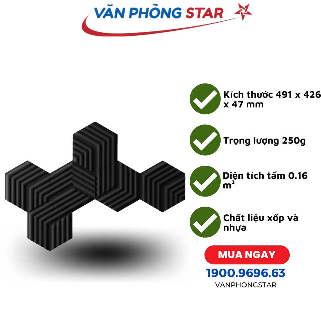 Bộ 6 tấm tiêu âm Elgato Wave Panels - Starter Kit Black