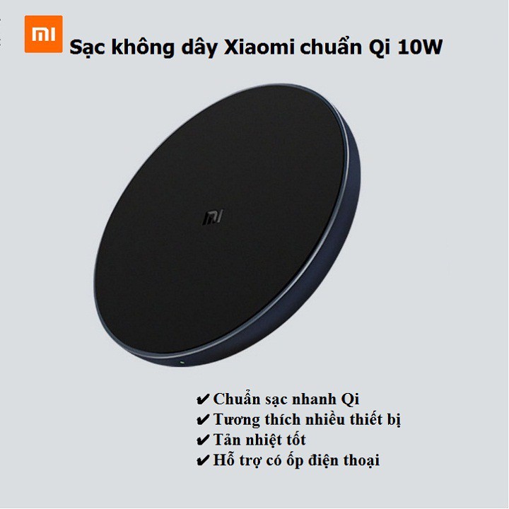 Đế Sạc Không Dây Xiaomi Mi Wireless Charging Pad Chuẩn Qi Sạc Nhanh 10W Max