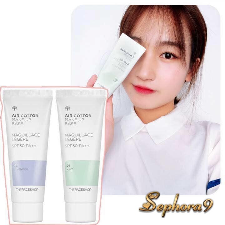 Kem lót trang điểm kiềm dầu TFS Air Cotton Makeup Base SPF30 PA++ The Face Shop 40ml | BigBuy360 - bigbuy360.vn