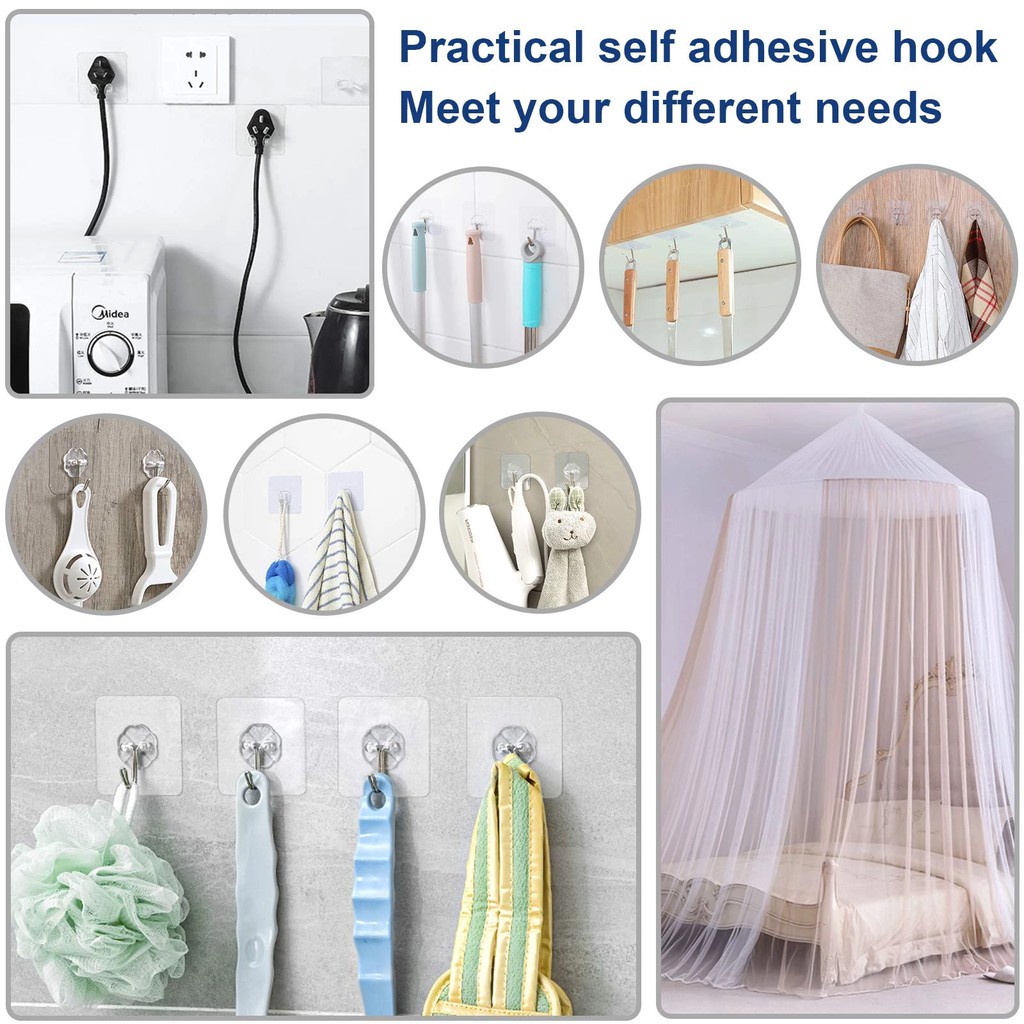 1 Móc Treo Đồ Gắn Tường Trong Suốt Đa Năng Tiện Dụng Cho Nhà Bếp / Nhà Tắm