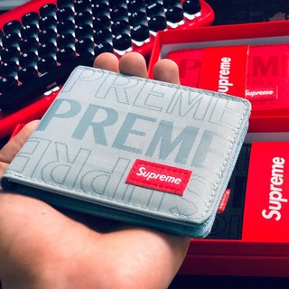 [🔥Cao Cấp] Bóp Ví Supreme Gấp Logo_Sup_Chìm SS19