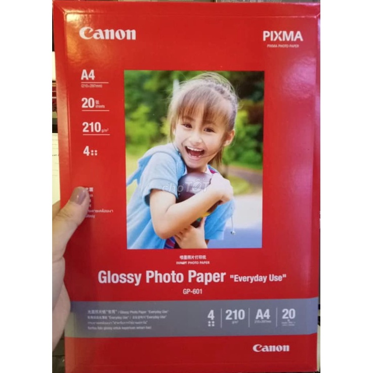 Giấy in ảnh Canon Canon GP-601 Glossy Photo Paper - A4, 210 GSM, 20 sheets