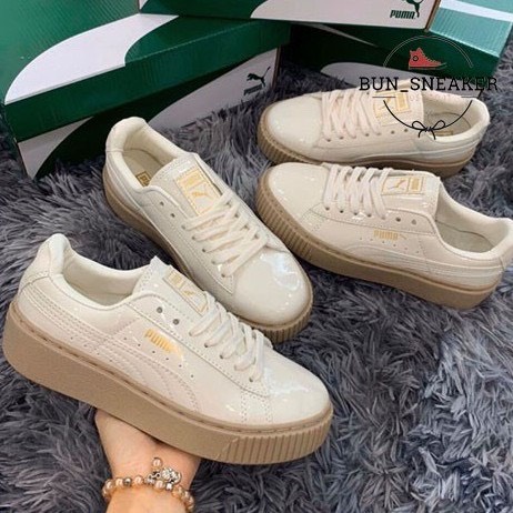 Giày thể thao Sneaker nữ,sneaker đế nâu da bóng,đen trắng, full trắng hottrend 2021