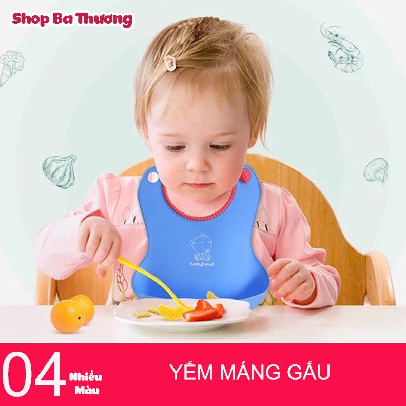 Yếm ăn dặm hình máng gấu cho bé cao cấp