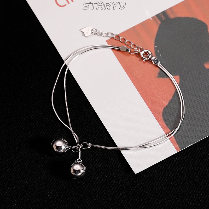 Vòng Tay Bạc S925 Mặt Quả Chuông Nhỏ Cá Tính Cho Nữ