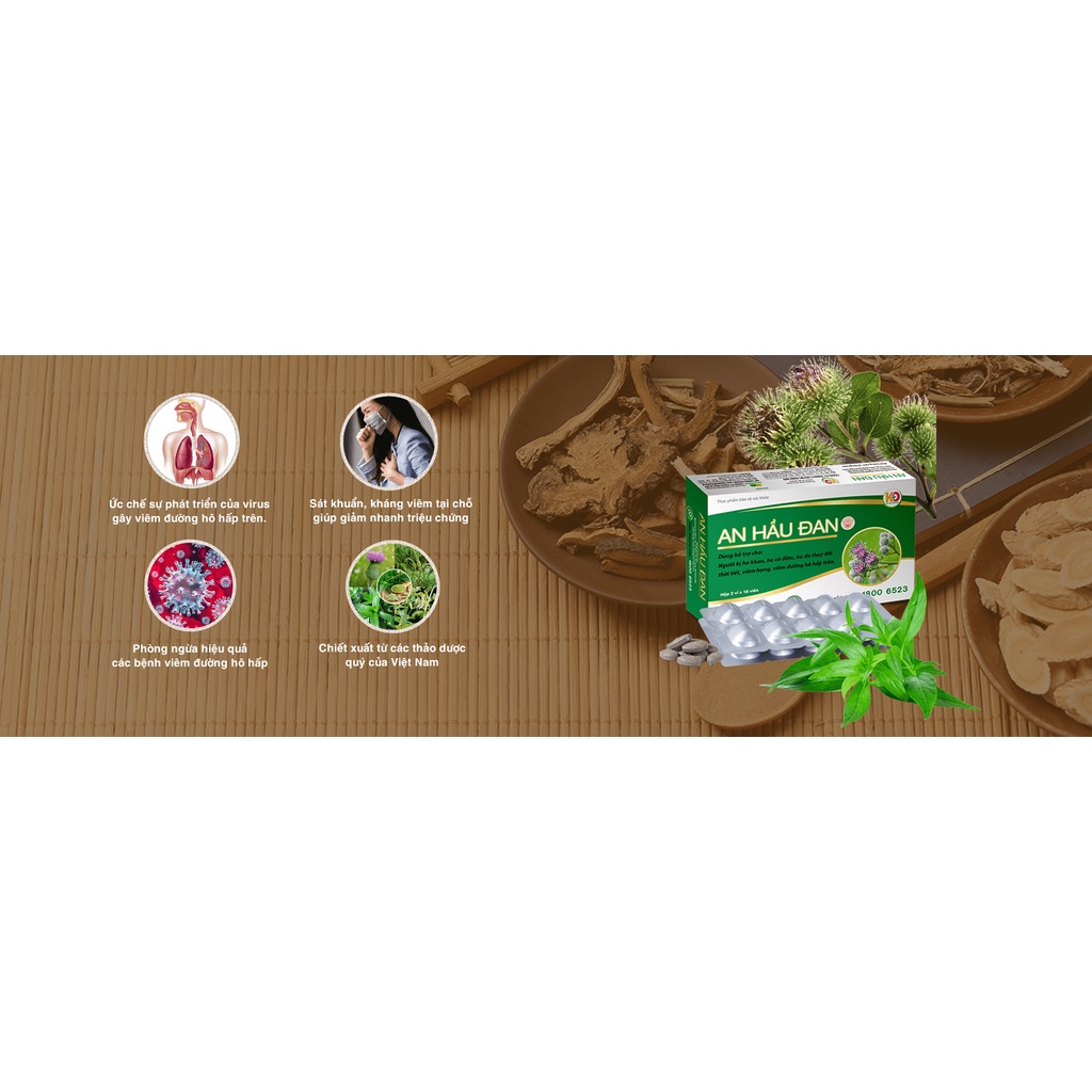 Viên Ngậm Ho An Hầu Đan Chứa Xuyên Tâm Liên Giảm Viêm Họng Hạt, Amidan, Long Đờm, Giảm Đau Rát Ngứa Họng