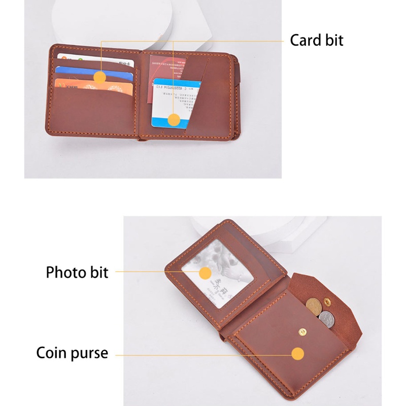 Ví Da Đựng Tiền Xu Thủ Công Phong Cách Retro Cho Nam