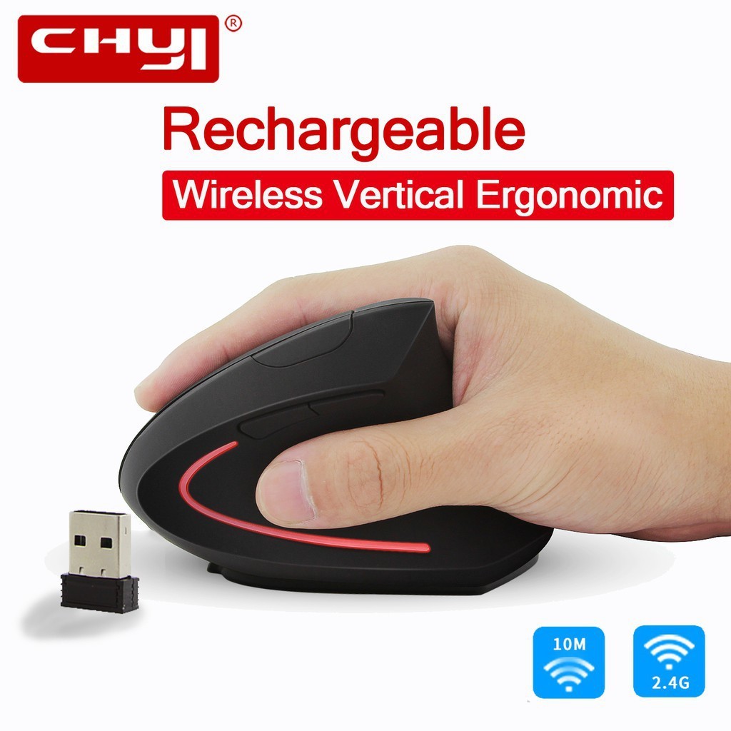 Chuột sạc Wireless Vertical Mouse Rechargeable 2.4G USB Ergonomic Optical Mice With Laptop PC Mouse