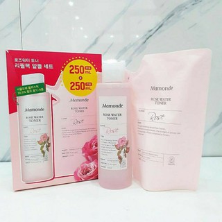 Set toner mamonde rose chai 250ml + túi 250ml