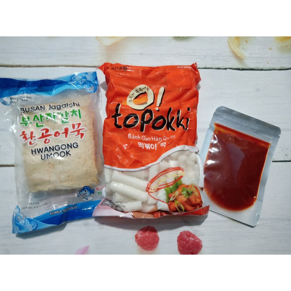combo 1 kg tokpokki kèm chả cá và 100g sốt