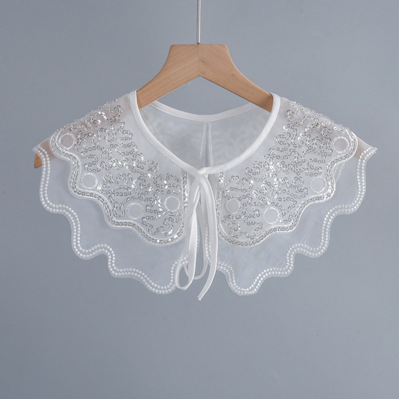 Khăn Choàng Cổ Đính Hạt Giả Thêu Họa Tiết Đa Năng Có Thể Tháo Rời Cho Búp Bê Nữ