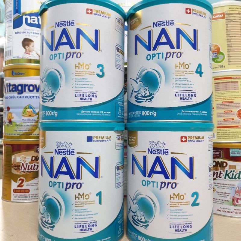 SỮA NAN NGA OPTIPRO HMO mẫu mới đủ số 800gr Số 1, 2, 3, 4