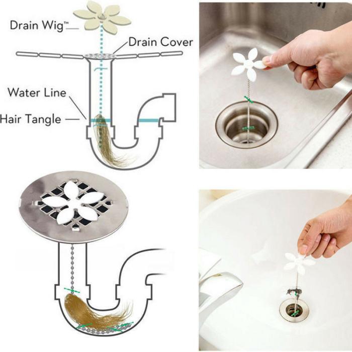 Dụng Cụ Lấy Tóc Kiểu Chuỗi Hạt Hình Bông Hoa Dành Cho Bồn Rửa Nhà Bếp Phòng