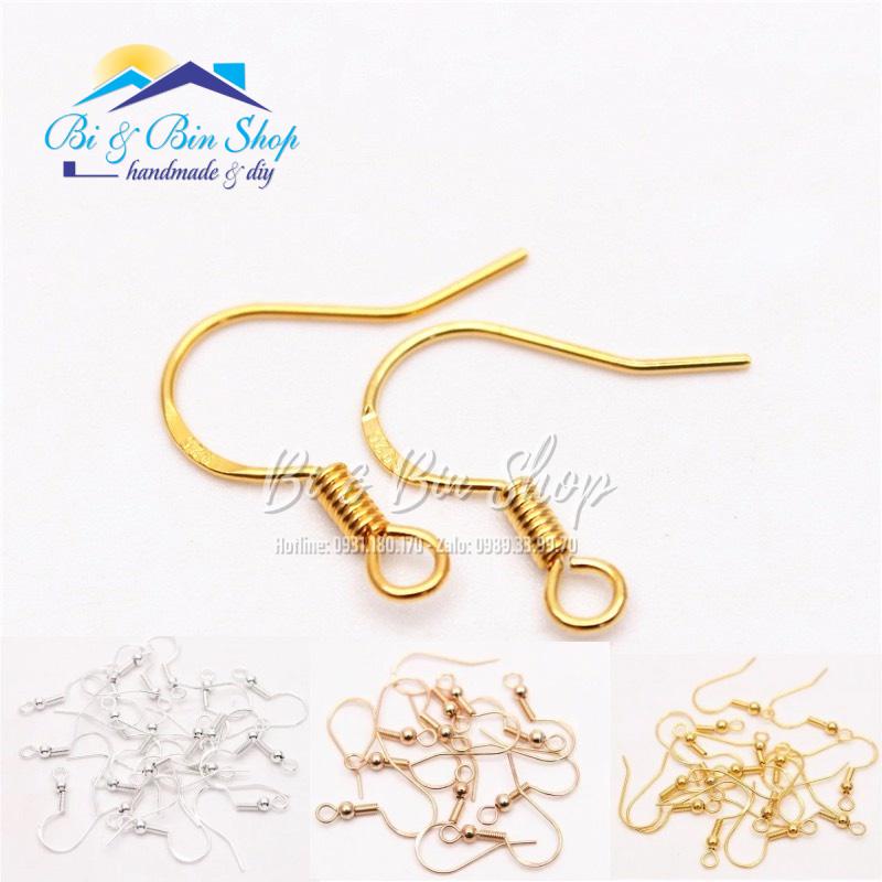 Sỉ Túi 200 Cái Móc Câu Hoa Tai Xi Mạ Bạc Loại Tốt Bền Màu Làm Khuyên Tai, Trang Sức Thủ Công