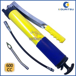 Bơm mỡ tay 600cc Kouritsu T14206 áp suất 12000PSI, thân bọc cao su