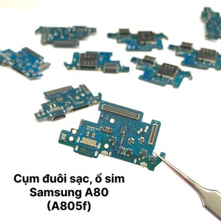 Cụm đuôi sạc, ổ sim samsung a80 2019, a805f - zin công ty