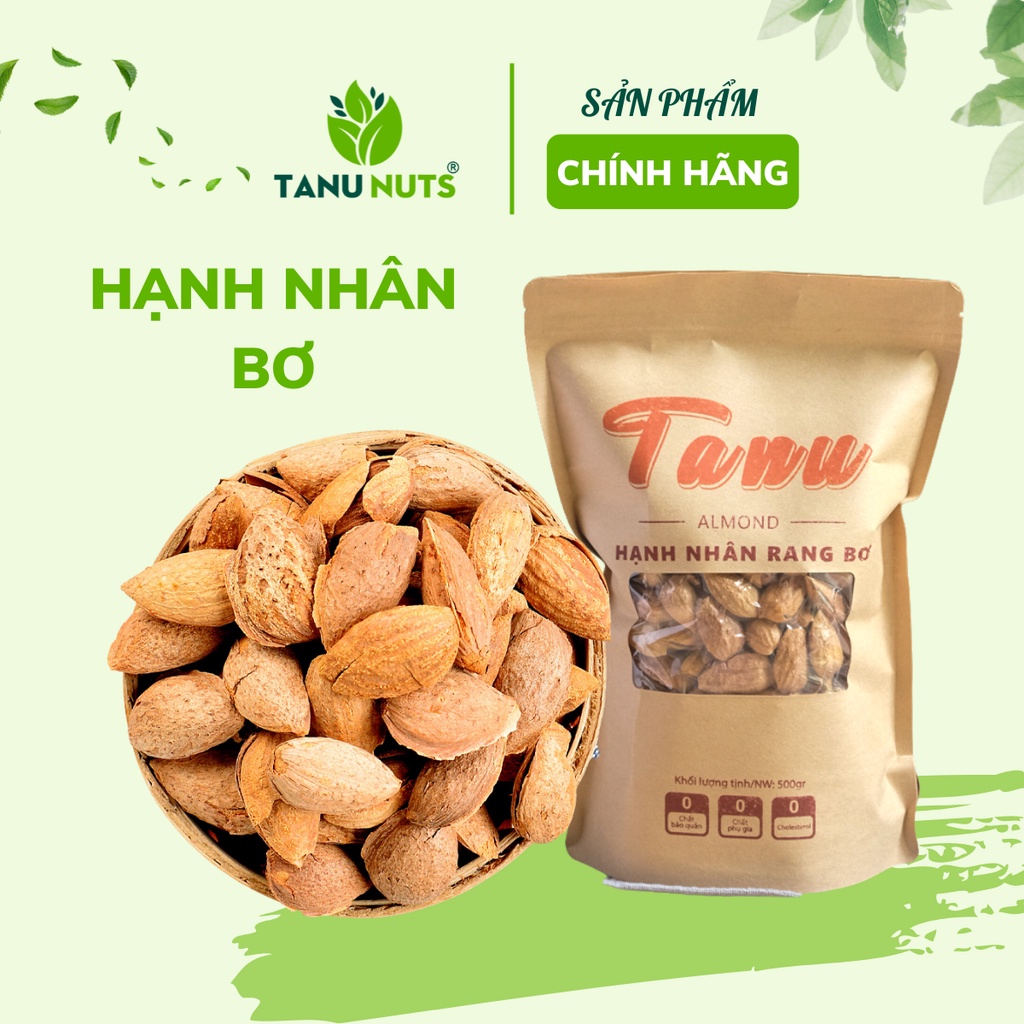 Hạt hạnh nhân rang bơ TANU NUTS, hạnh nhân nhập khẩu Mỹ, Hạt ngũ cốc dinh dưỡng cho bà bầu, ngũ cốc ăn kiêng không đường
