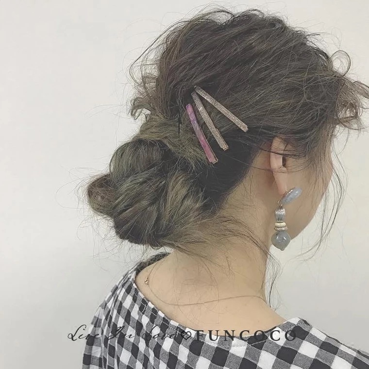Kẹp Tóc Mái Hàn Quốc Kẹp Mái Chữ Nhật Nhiều Màu Sang Trọng Thanh Lịch Dành Cho Nữ