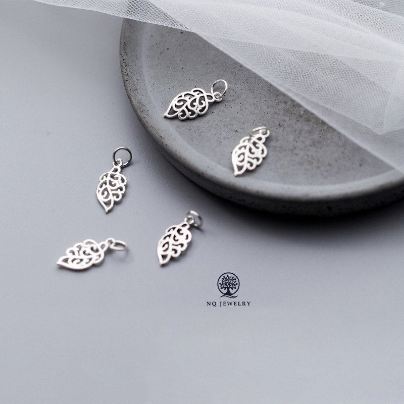 Charm bạc chiếc lá mặt treo 2 - NQ Jewelry