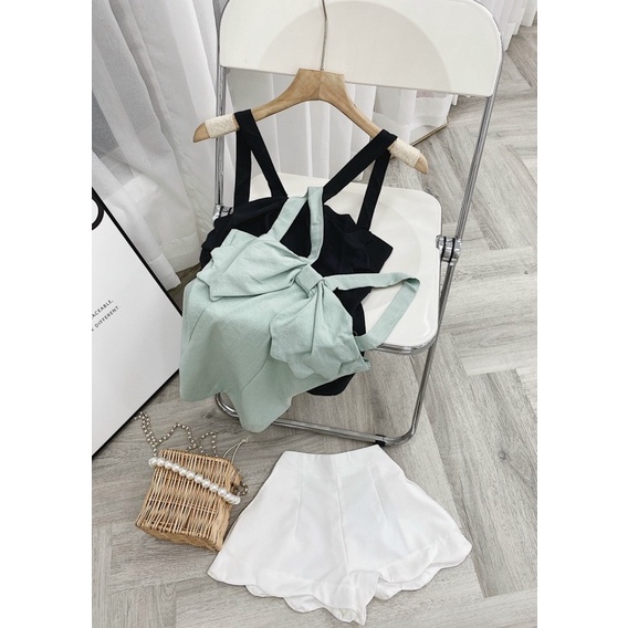 Set áo 2d gợn kèm short