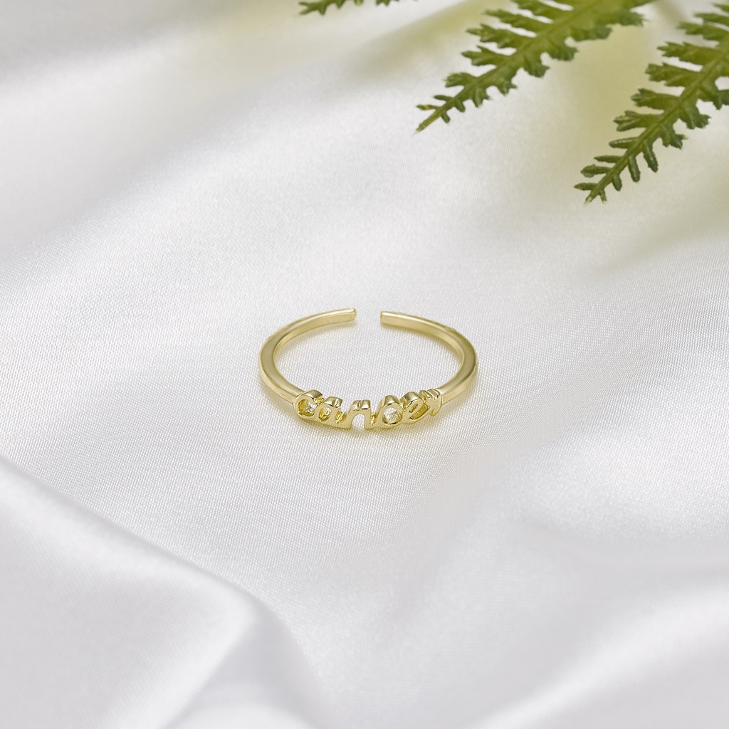 Nhẫn đeo tay RINHOO đính đá có thể điều chỉnh cho nữ