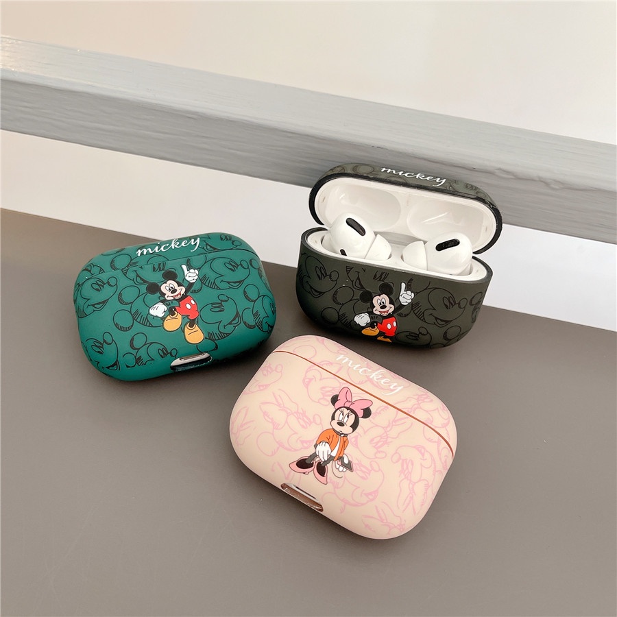 Vỏ Bảo Vệ Hộp Sạc Tai Nghe AirPods Pro2 AirPods Pro AirPods 3 gen3 AirPods 2 Hình Chuột Mickey Mouse & Minnie Mouse Dễ Thương Ốp