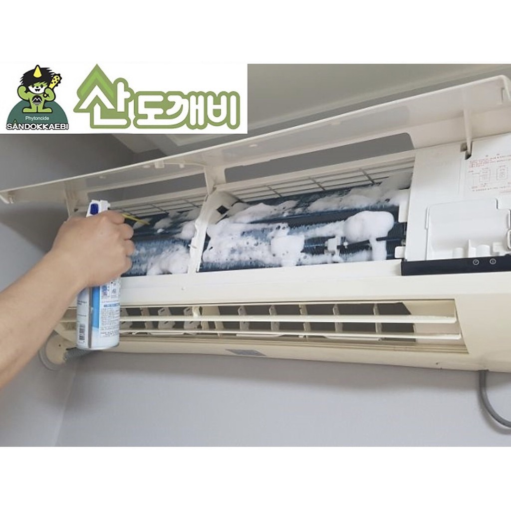 Bình xịt vệ sinh điều hòa / máy lạnh &amp; các loại quạt thông gió Hàn Quốc Sandokkaebi 330ml