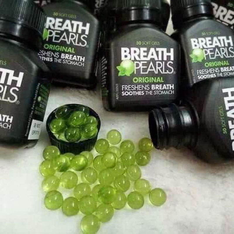 Viên uống thơm miệng breath pearls original fresh mint mẫu mới nhất về ạ - ảnh sản phẩm 1