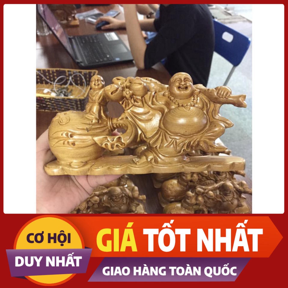 ((GIÁ GỐC )) Tượng Phật Di Lặc Gỗ Bá.ch Xanh Để Trên OTO Bàn Làm Việc-TẶNG 1 VÒNG ĐEO TAY