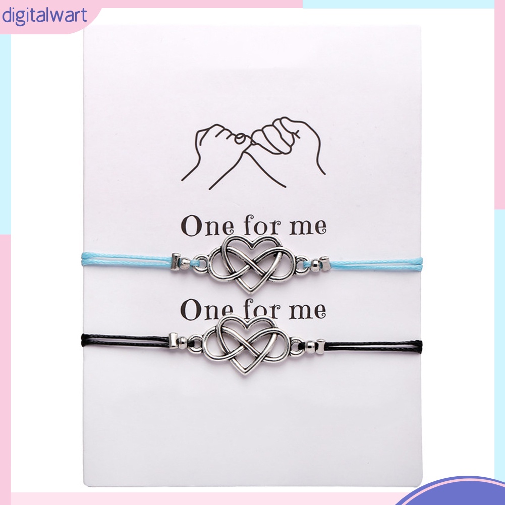 Set 2 Vòng Tay Mặt Trái Tim Cho Cặp Đôi Thẻ