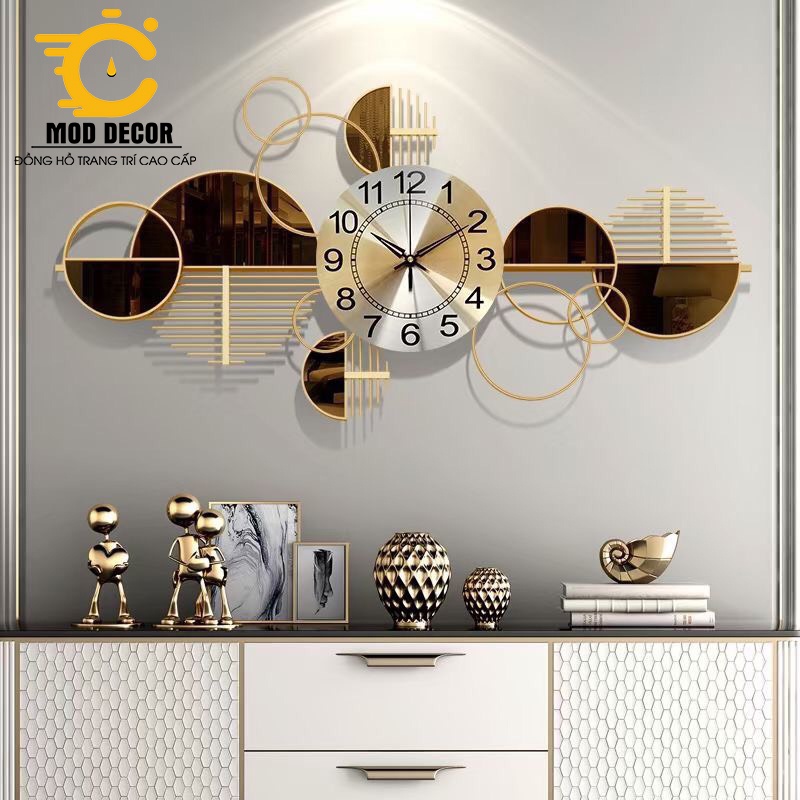 Đồng hồ treo tường kim trôi vòng tròn may mắn 2320 cho phòng khách sang trọng
