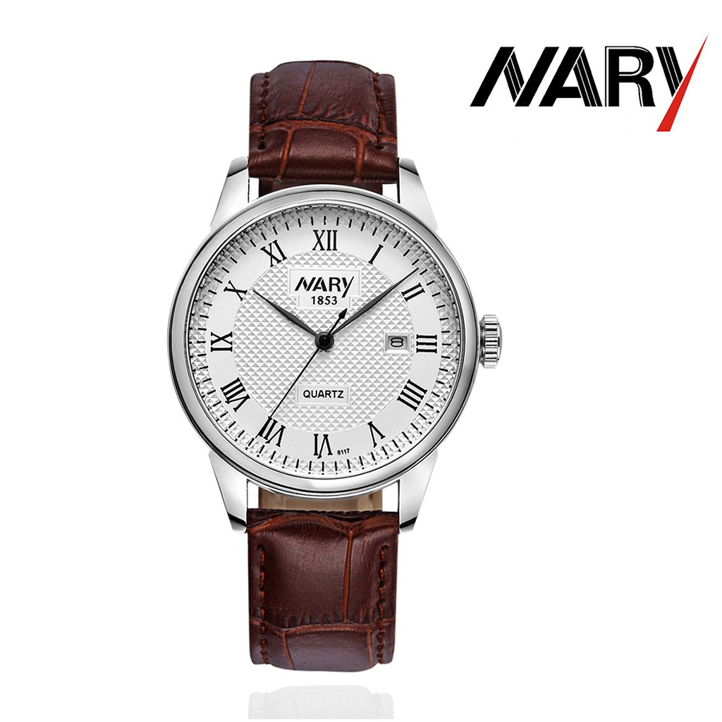 Đồng hồ nam NARY chính hãng dạ quang, mặt kính sapphire chống xước, chống va đập